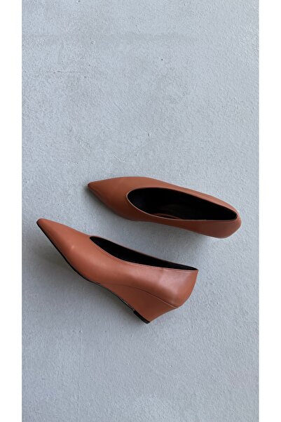 Eataly Shoes Alba Taba Skin Wedge Heeled Women's Shoes