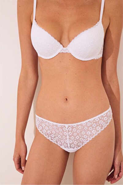 Perspective Women Secret білі мереживні трусики