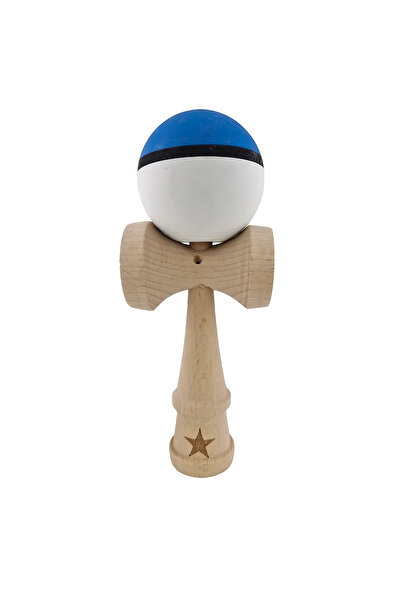 VİBE Kendama Profesionala, din Lemn, 18 cm, Model 9 Bicolor Albastru Alb