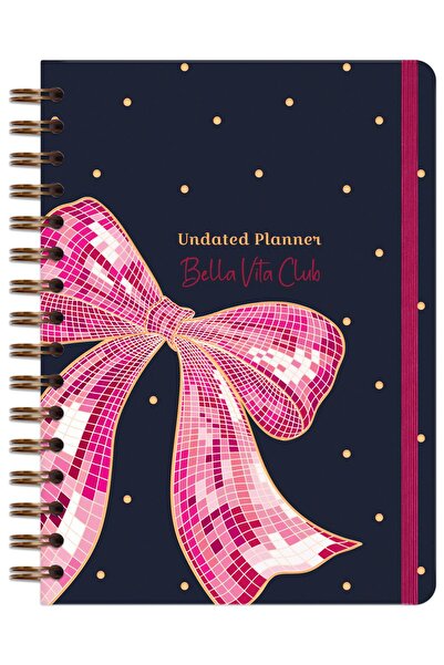 Matt Notebook A5 Спіральний безстроковий планер-агенда з мотиваційними сторінками та бантиком