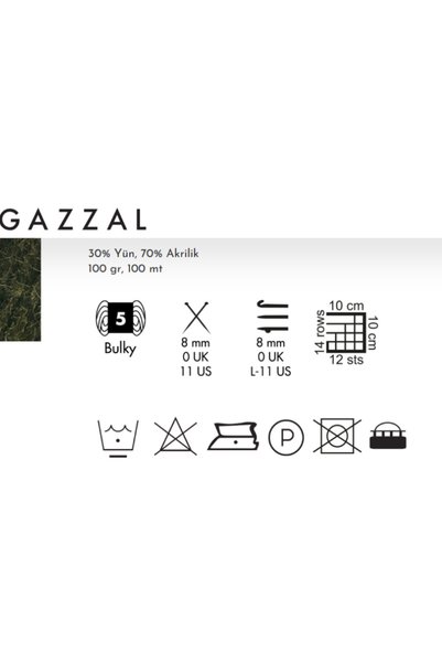 Gazzal خيط حياكة فايكنج – 100 جرام 100 متر، 30% صوف 70% أكريليك، خيط حياكة شتوي سميك-4010-1 قطعة