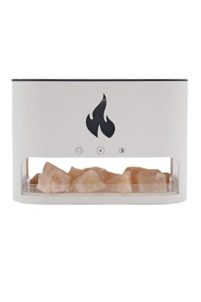 Berryshop Blaze Aroma Diffuser with Himalayan Salt, USB-C, Flame Effect