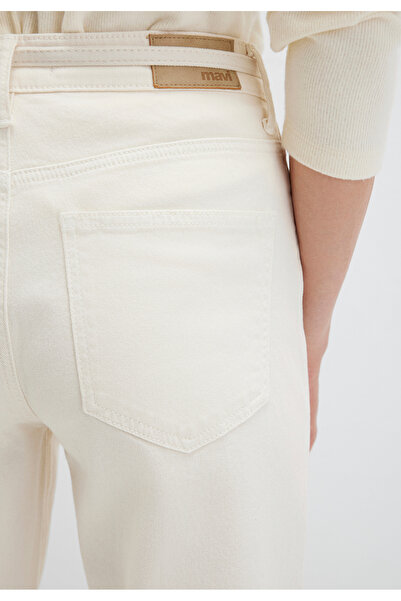 Mavi Malibu Classic Denim Belted Ecru Jean Trousers Wide Leg /High Waist/Wide Leg 1010755-91151