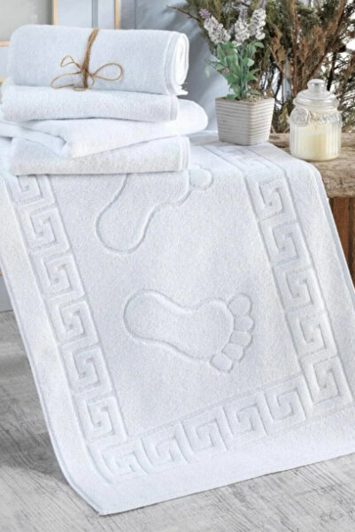 Formeya 3-Piece Footprint Curl Foot Towel Set 250 Grams - Mat Bathroom Set (3 Pieces)