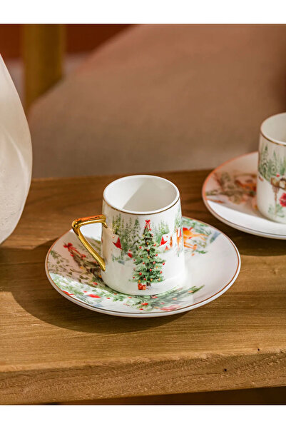 LC Waikiki Lcw Home White Christmas Themed Coffee Cup Set of 2