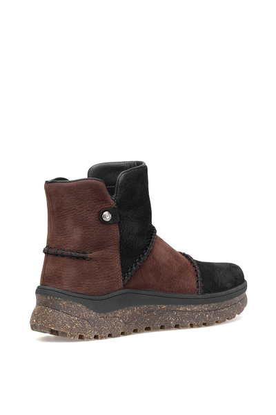 Mammamia D25KB-4090 Γυναικείες φλατ μπότες από γνήσιο δέρμα Nubuck Μαύρο