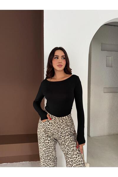 Elaxi Women's Boat Neck Finger-Looped Long Sleeve Full Stretch Fabric Cotton Viscose Buzzy Body T-Shirt