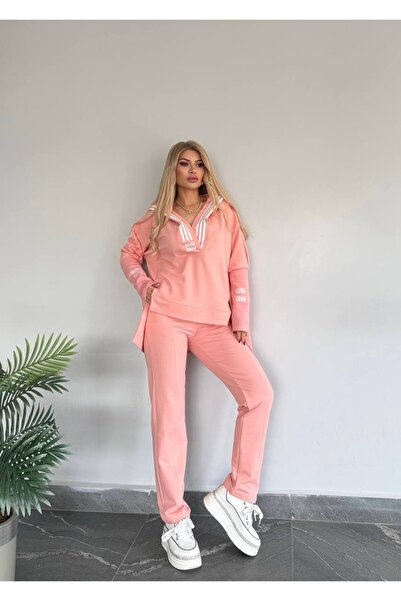 Bella Belluci Hooded Sports Suit with Rubber Detail on the Sleeves