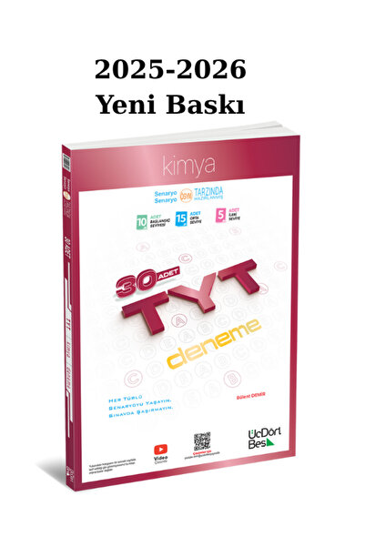 Üç Dört Beş Yayıncılık 345 TYT Kimya deneme 30 Adet - Bülent Demir- 2025/26 Y...