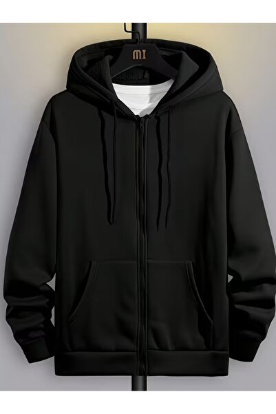 CLASİVA Unisex Zippered Unprinted New Product Hooded Sweatshirt