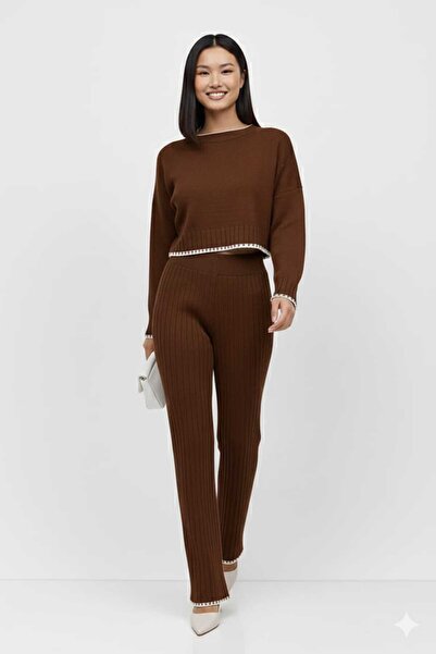 Cemre Life New Deux Women's Shepherd Stitch Knitwear Set