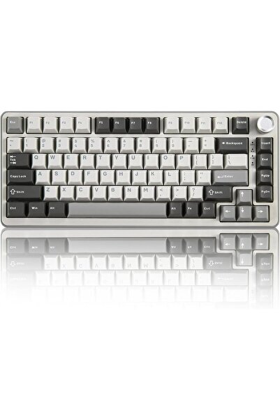 YUNZII B75 PRO Wireless 75% Mechanical Gaming Keyboard (Cocoa Cream V2, Grey)