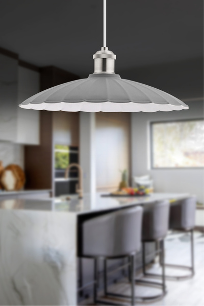 İstanbul Avize Bahar Tekli Gri Metal Gümüş Başlıklı Sarkıt Sıvama Antik Ahşap...