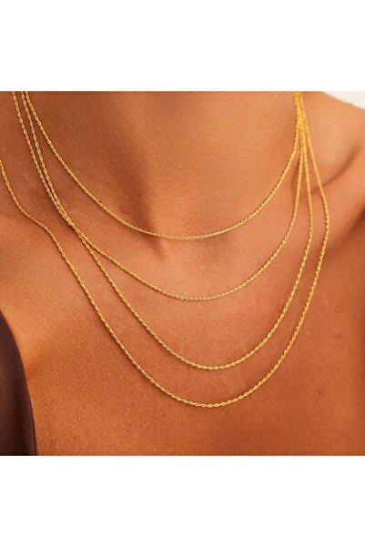 Bordo Kuyumculuk 14 Ayar Altın İnce Halat Zincir 1,20 Mm