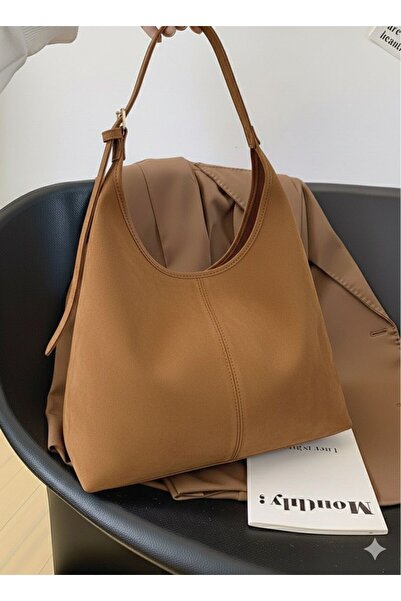 Madame Women's Shoulder Bag Soft Exterior Textured Quality Craftsmanship Lined Eyelet Suede Leather Handbag with Zipper