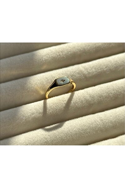 Xui Zirkon Mini Gömme Taş Model Ayarlanabilir Serçe Parmak Yüzüğü-Gold Yüzük