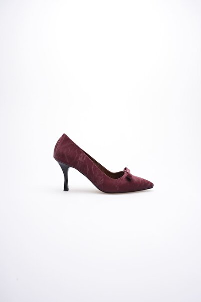 MARCHEO Maya Women's Burgundy Suede Heeled Shoes