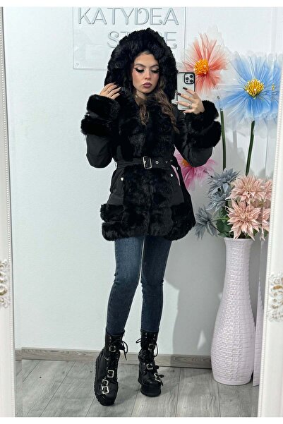 KATYDEA STORE Black fur jacket DEEA