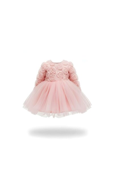 SweetMe 2-5 Years Old Multi-Layered Floral Special Occasion Birthday Girl Dress with Ribbon