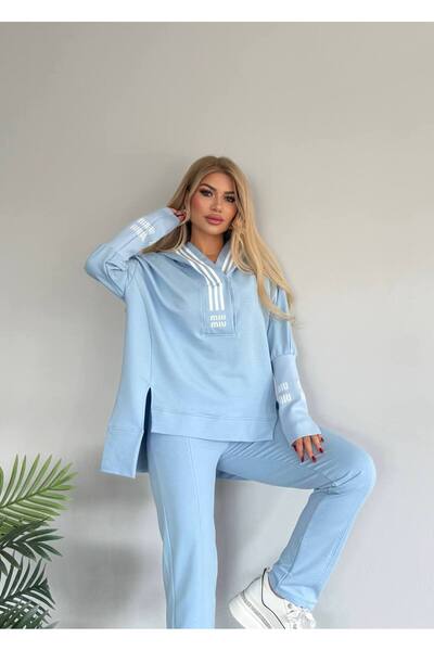 Bella Belluci Hooded Sports Suit with Rubber Detail on the Sleeves