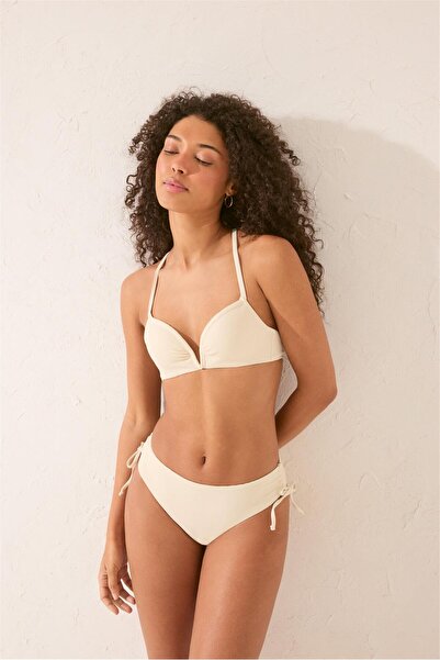 Perspective Women Secret Klasik beyaz dokulu yüksek bel bikini altı