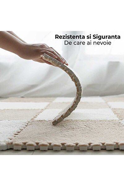 Faria Fluffy Carpet Puzzle Type with Polystyrene Base and EVA Foam 32x32 cm (1 pc), Red