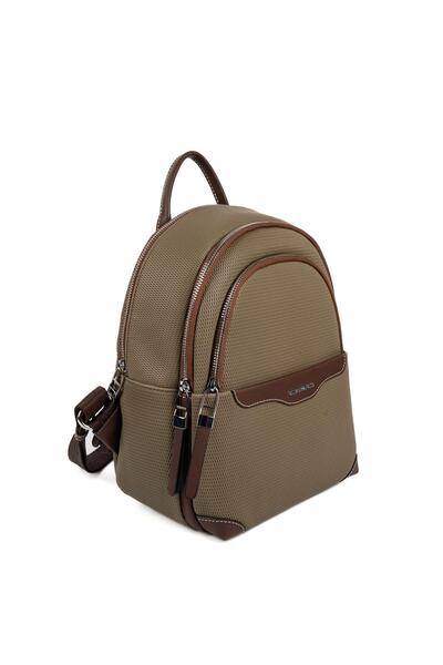 Silver Polo Silver & Polo Sp1265 Women's Backpack Honeycomb L.Khaki-Brown