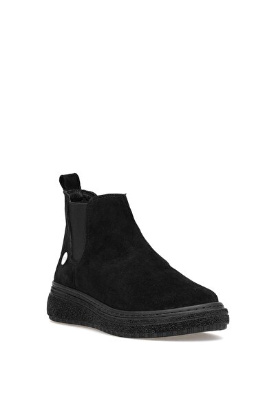 Mammamia D25Kb-1065 Women's Genuine Suede Leather Chelsea Boots Black