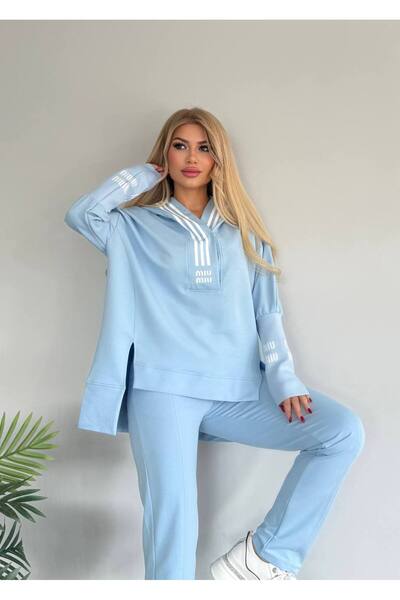 Bella Belluci Hooded Sports Suit with Rubber Detail on the Sleeves