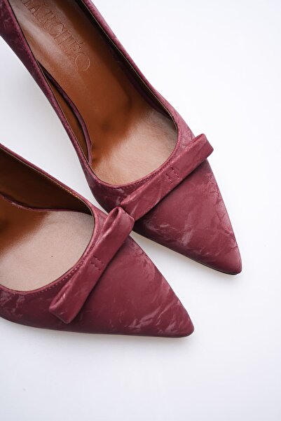 MARCHEO Maya Women's Burgundy Suede Heeled Shoes