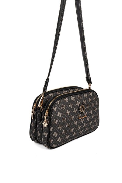 Silver Polo Silver & Polo Sp745 Women's Crossbody Bag Monogram Smoked-Black