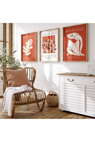 Tuba Decor Tabel din trei piese pentru camera de zi, sufragerie, bucatarie, cu rama din lemn