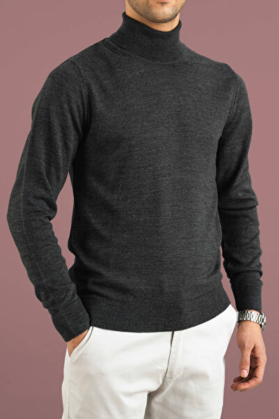 bombe Men's Slim Fit Half Turtleneck Cotton High Neck Sweatshirt Knitwear Sweater