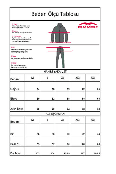 AXXEL Men's Khaki Dalgıç Fleece-Lined Tracksuit Suit-T1290