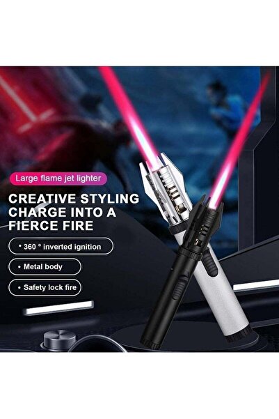 NEONI Creative Solar Beam Torch Windproof Adjustable Jet Flame Candle Lighter (White)