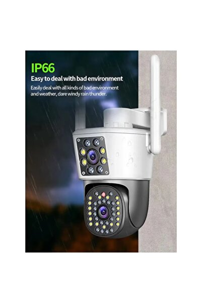 Kludoo Dual WiFi Camera - 6MP, Full HD 4K, 1920x1080, Integrated Alarm, Human Detection