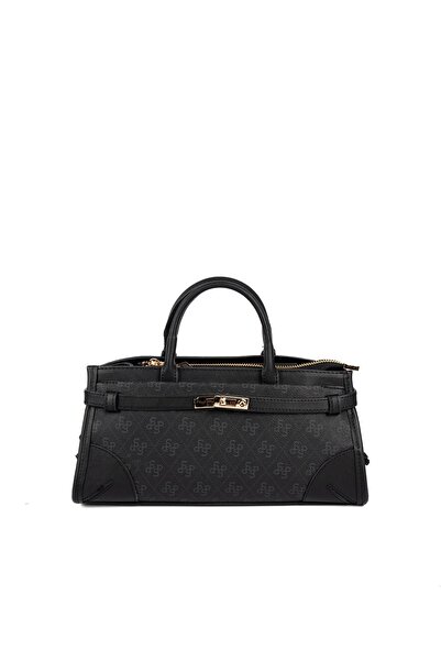 Silver Polo حقيبة يد نسائية SP1260 باللون الأسود ألاسكا