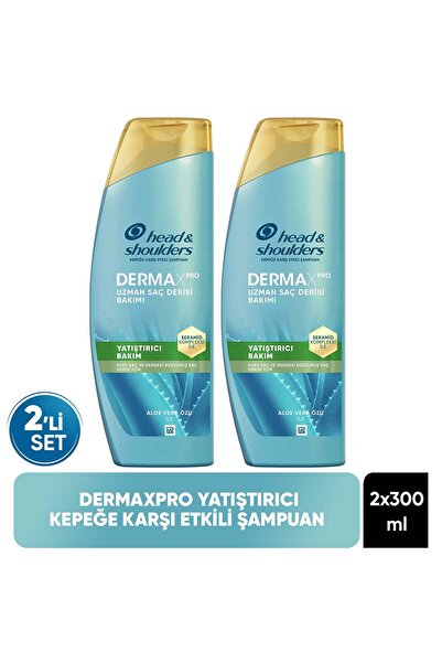 Head&Shoulders DermaXPRO Yatıştırıcı Kepek Karşıtı Şampuan Aloe Vera Özü ve Seramid ile 300ml x 2 Adet