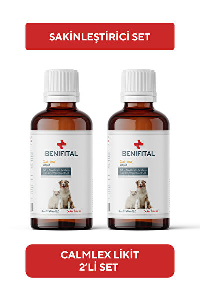 Benifital 2 Li Calmlex Antistres Likit Kedi Ve Köpekler İçin Sakinleştirici A...