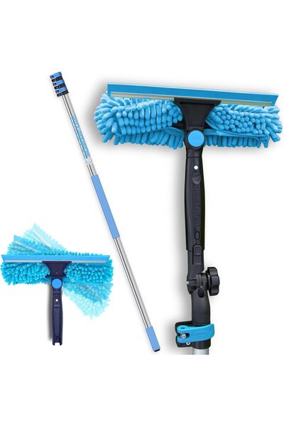 IGADPole Kit Profesional pentru Curățare Ferestre cu Spălător de 3,6m și Racl...