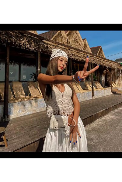 İthal Beyaz crop top