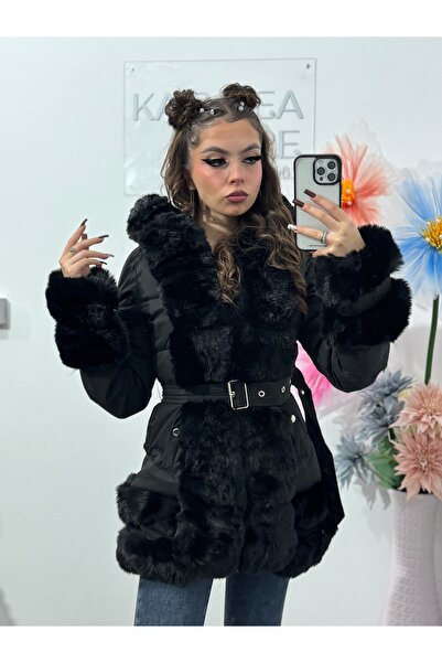 KATYDEA STORE Black fur jacket DEEA
