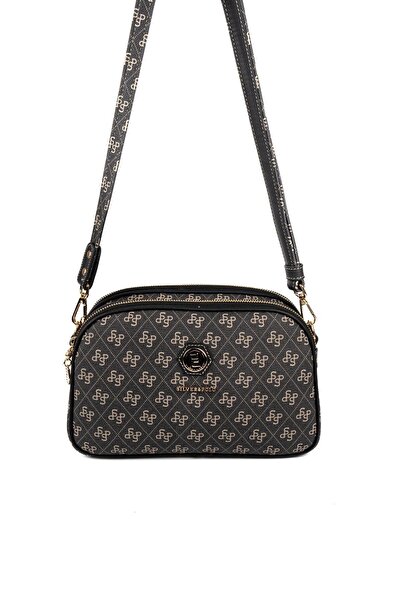 Silver Polo Silver & Polo Sp745 Women's Crossbody Bag Monogram Smoked-Black