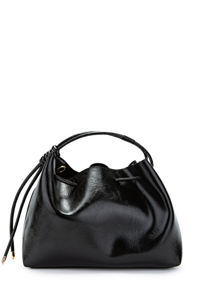 minebag Ruched Detail Yavru Çantalı Elin Women's Crossbody Bag Black