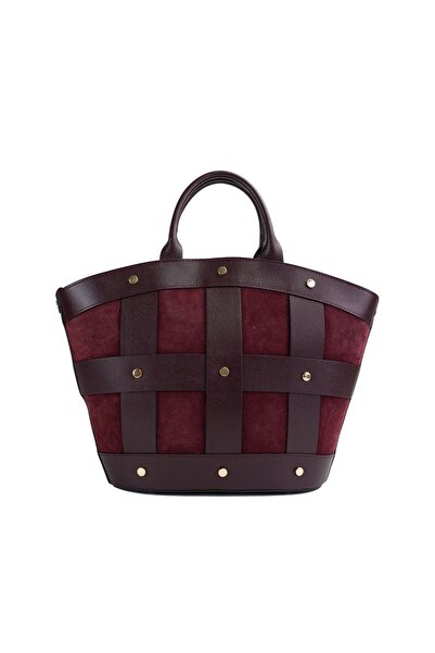 Posete Fagaras Damiana Leather Purse - Bordeaux, Genuine Leather Office Bag, Handbag, Bags
