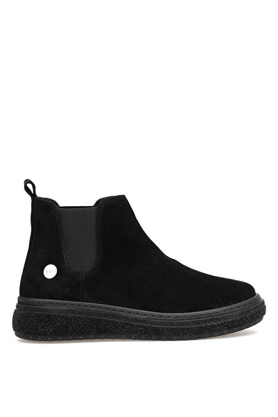 Mammamia D25Kb-1065 Women's Genuine Suede Leather Chelsea Boots Black