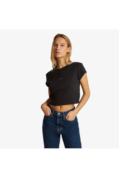 Calvin Klein Monogram Kadın Siyah T-Shirt