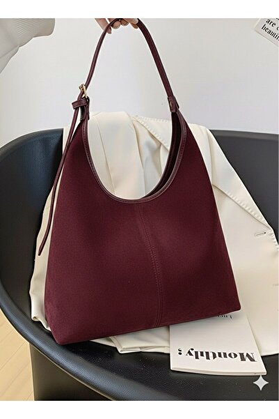 Madame Women's Shoulder Bag Soft Exterior Textured Quality Craftsmanship Lined Eyelet Suede Leather Handbag with Zipper