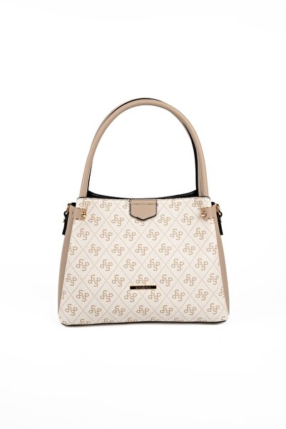 Silver Polo SP1254 Дамска чанта с монограм Бежов-пясъчен