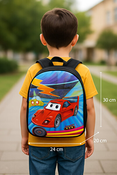 Ümit Kırtasiye Anasınıfı Ilkokul Çantasıi Pedli Arabalı Mavi